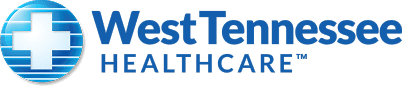 Logo of West Tennessee Healthcare in blue text.