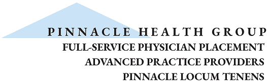 Logo of Pinnacle Health with text emphasizing advanced practice and service.
